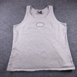 Nike Tank Top Mens 2XL Gray Basic Scoop Neck Embroidered Logo Casual Athletic